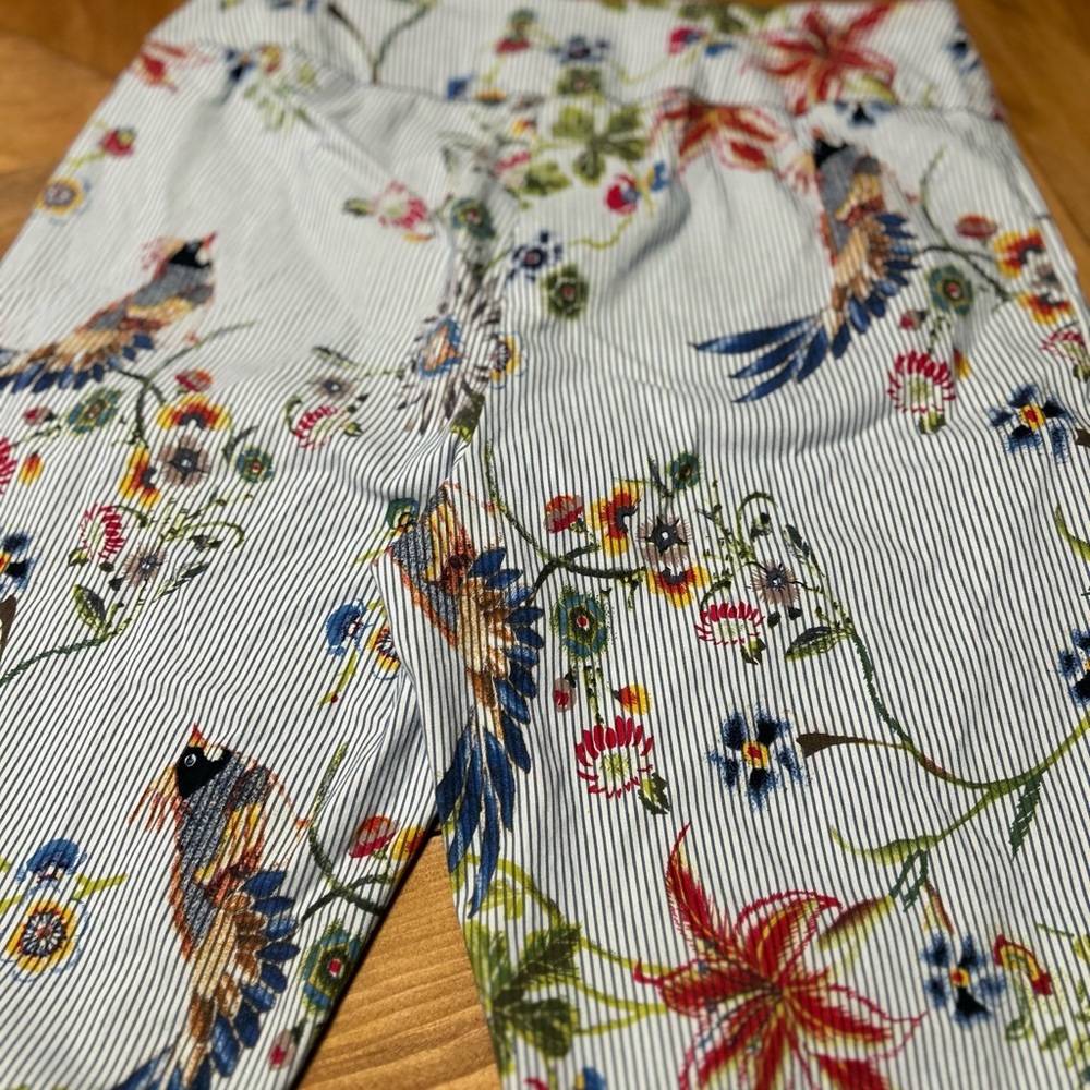 Peck And Peck Pull On Pants Bird Print Size 12 - image 5